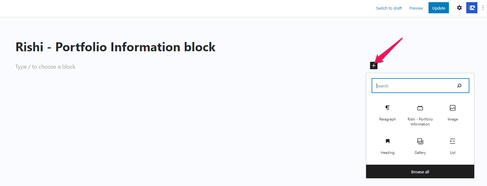 Portfolio Block - Rishi Theme